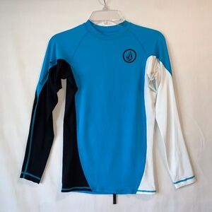 Volcom Youth Blue Swim Long Sleeve Rashguard Size Medium